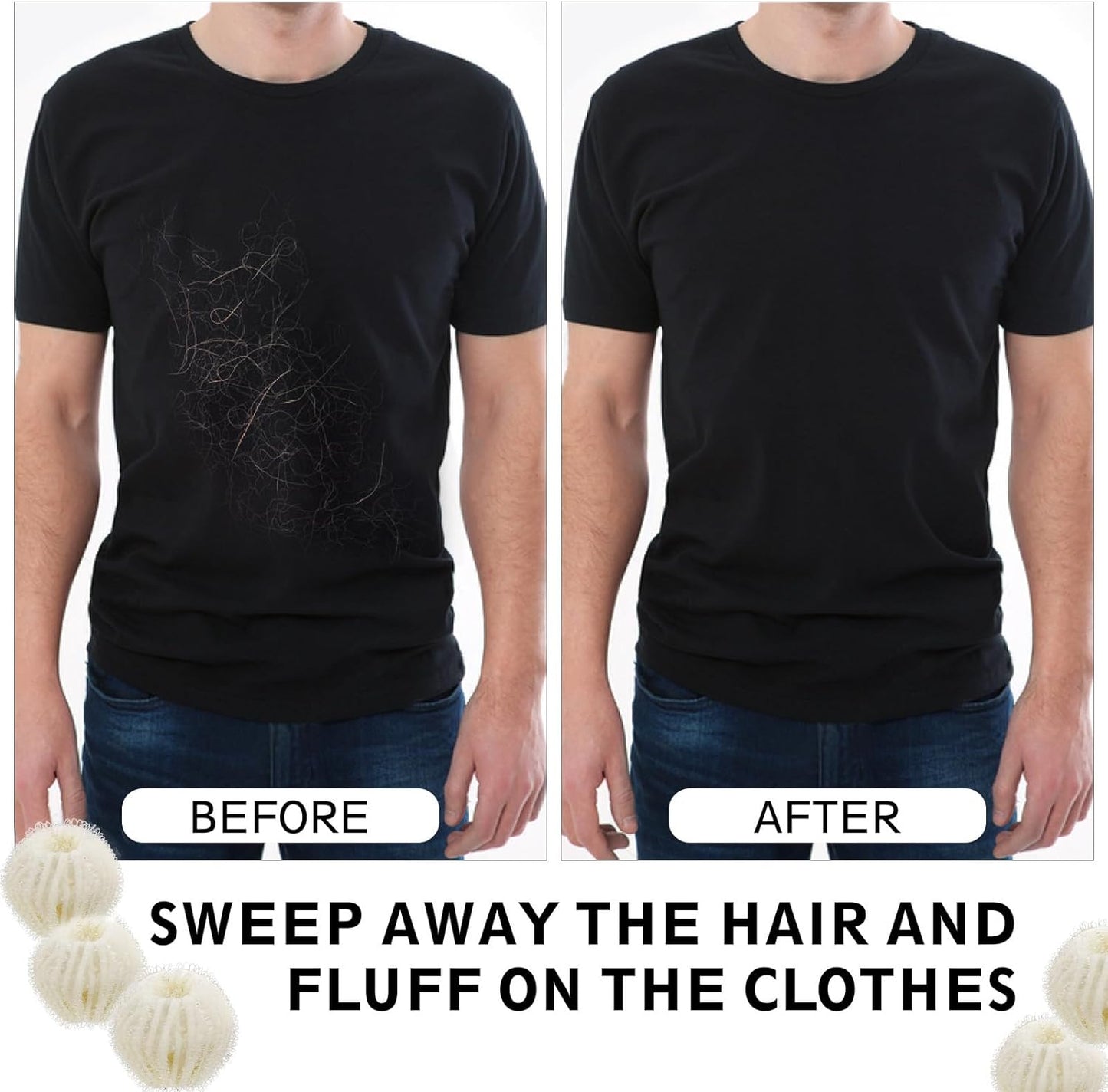 , Reusable Dog Hair Remover, Lint Remover Balls for Laundry, 12 Count