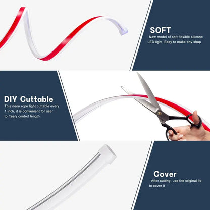 Car LED Hood Light Strip,71 Inches White Exterior Flexible Waterproof Hood Light with Dynamic Daytime Running Lights Strip for Cars, Suvs, Trucks