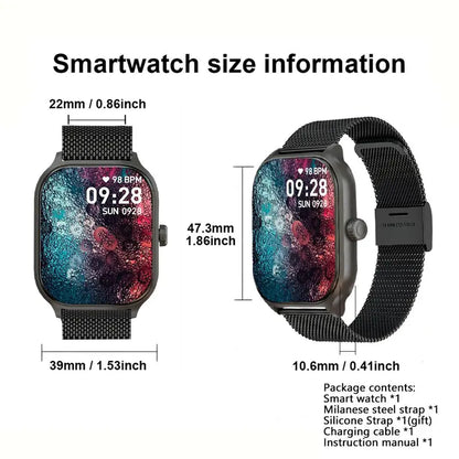 Multifunctional Message Reminder Smart Watch, 1 Piece Multiple Movement Modes Sports Watch, Fashionable Square Full Touch Screen Sports Watch