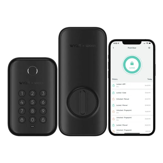 Wyze Lock Bolt — Fingerprint Keyless Entry Door Lock, Smart Bluetooth Deadbolt Replacement, Backlit Keypad, IPX5 Weatherproof, In-App History and Scheduled Access, Auto-Lock, BHMA, UL 20-Min Fire Rated
