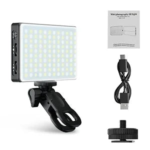 120 LED Selfie Lights Clip Fill Video Light with Front & Back Clip for Phone iPad