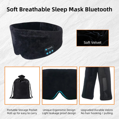 Sleeping Mask with Bluetooth Headphones, Travel Cotton & Cooling Eye-mask