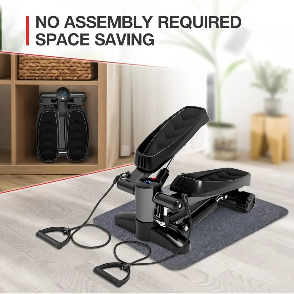 Steppers for Exercise, Mini Stair Stepper Machine with Resistance Bands & Calories Count, With 330 lbs