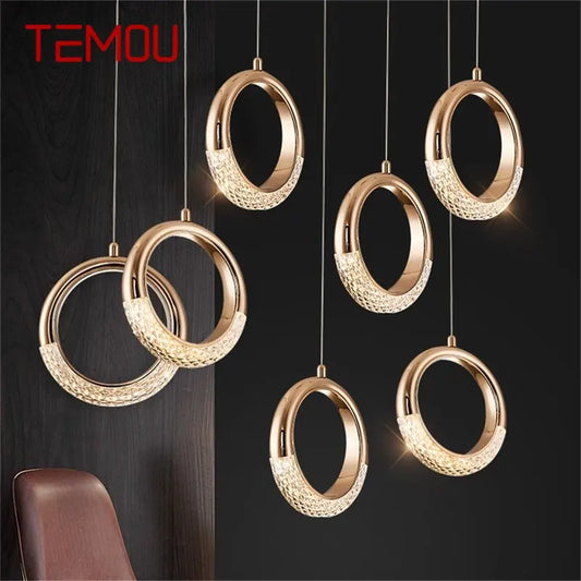 TEMOU Pendant Light Fixtures Round Ring Decorative