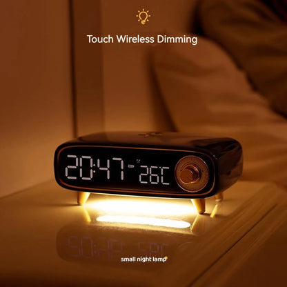 Intelligent Bluetooth Speaker Wireless Charger Modern Digital LED Smart Alarm Clock