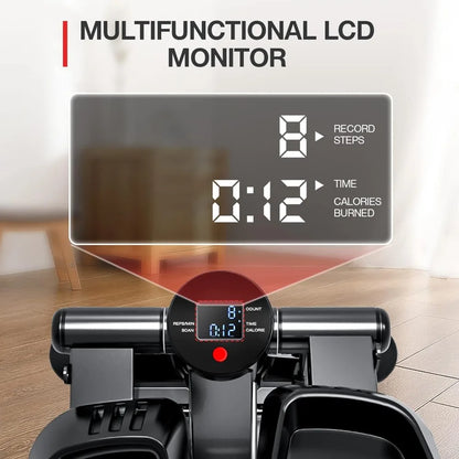 Steppers for Exercise, Mini Stair Stepper Machine with Resistance Bands & Calories Count, With 330 lbs