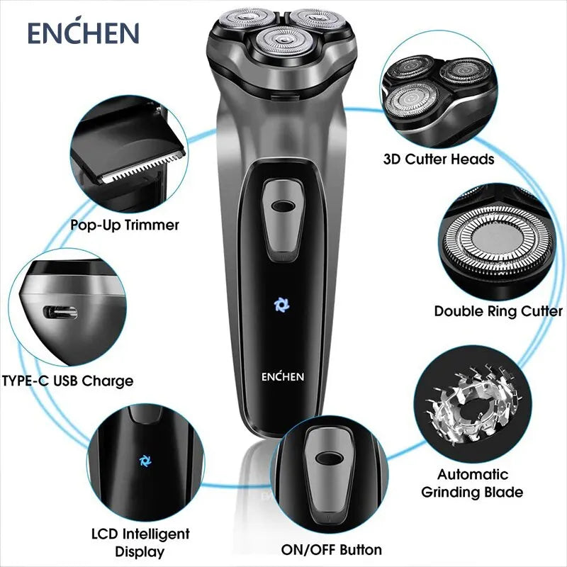 Blackstone Electrical Rotary Shaver for Men 3D Floating Blade Washable