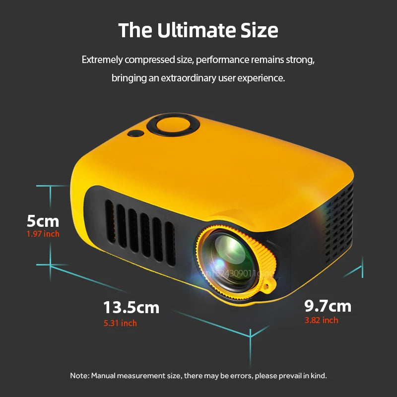 A2000 MINI Projector 800 Lumens Home Cinema portable 3D LED Video