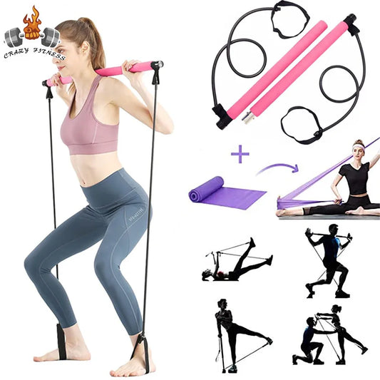 Yoga CrossFit Resistance Bands Exerciser Pull Rope Portable Gym Workout