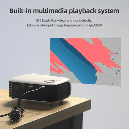 A2000 MINI Projector 800 Lumens Home Cinema portable 3D LED Video