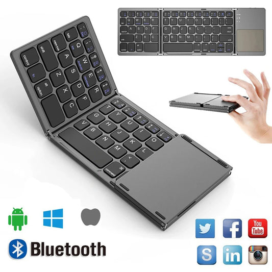 Mini Folding Keyboard Bluetooth Wireless Portable