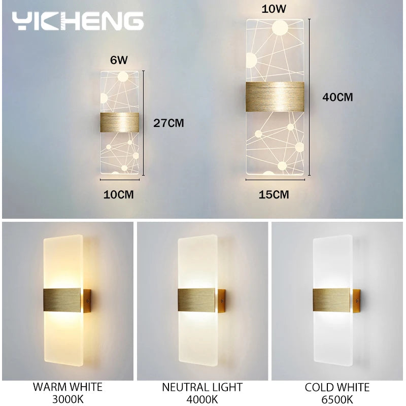 Acrylic Wall Light LED Indoor Sconce Lamp