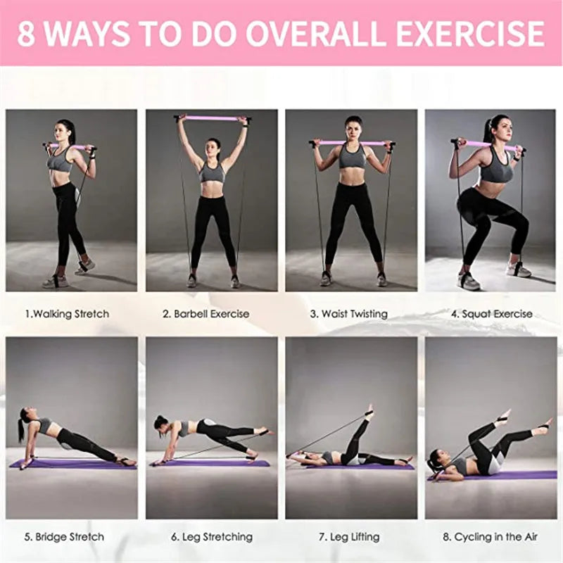 Yoga CrossFit Resistance Bands Exerciser Pull Rope Portable Gym Workout