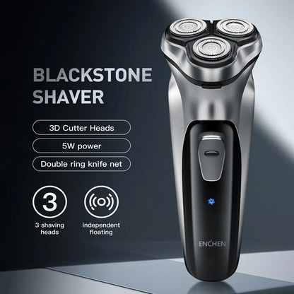 Blackstone Electrical Rotary Shaver for Men 3D Floating Blade Washable