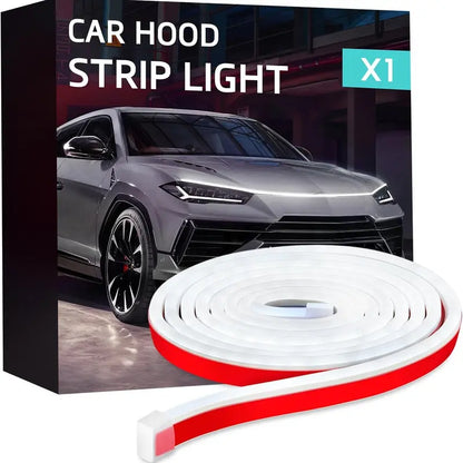 Car LED Hood Light Strip,71 Inches White Exterior Flexible Waterproof Hood Light with Dynamic Daytime Running Lights Strip for Cars, Suvs, Trucks