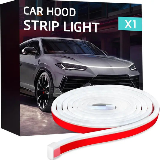 Car LED Hood Light Strip,71 Inches White Exterior Flexible Waterproof Hood Light with Dynamic Daytime Running Lights Strip for Cars, Suvs, Trucks