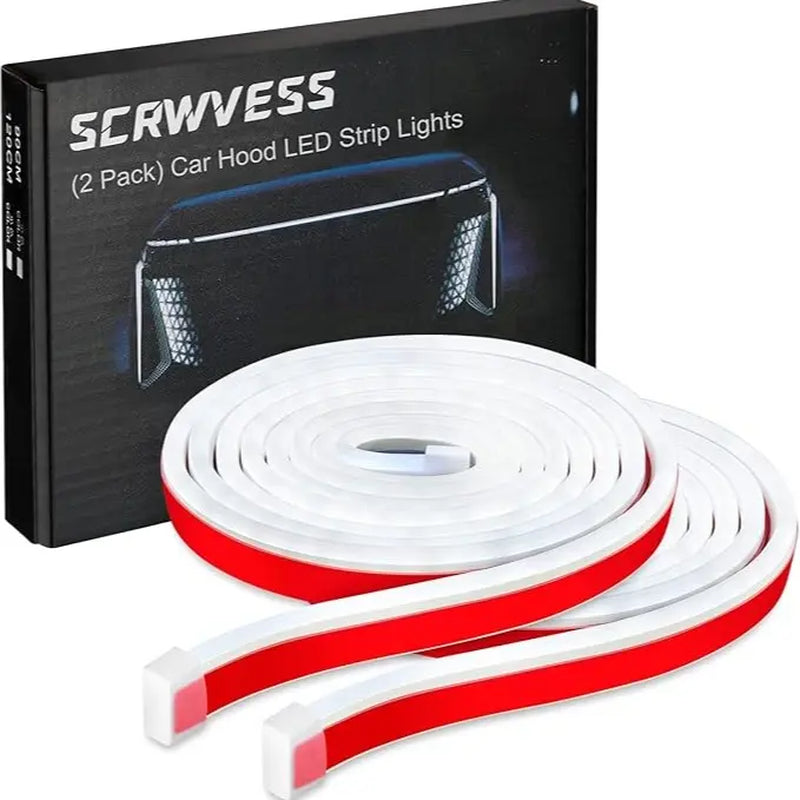 Car LED Hood Light Strip,71 Inches White Exterior Flexible Waterproof Hood Light with Dynamic Daytime Running Lights Strip for Cars, Suvs, Trucks