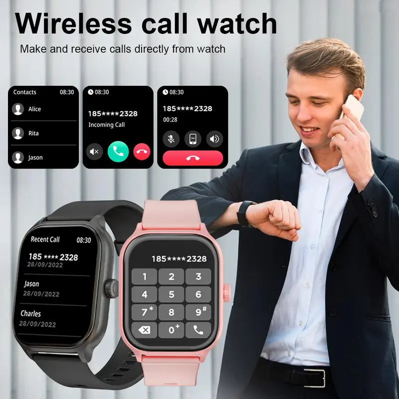 Multifunctional Message Reminder Smart Watch, 1 Piece Multiple Movement Modes Sports Watch, Fashionable Square Full Touch Screen Sports Watch