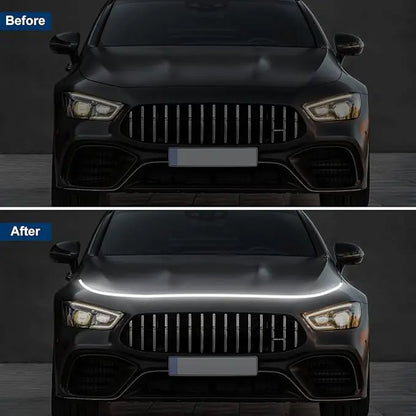 Car LED Hood Light Strip,71 Inches White Exterior Flexible Waterproof Hood Light with Dynamic Daytime Running Lights Strip for Cars, Suvs, Trucks